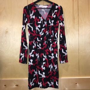 NEW Tracy Negoshian faux wrap v-neck dress